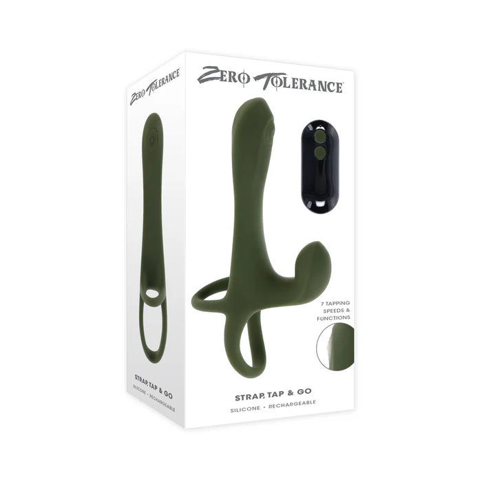 Strap Tap & Go Vibrating Girth Enhancer Green