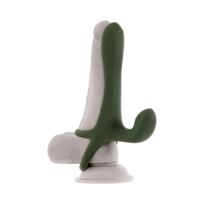 Strap Tap & Go Vibrating Girth Enhancer Green