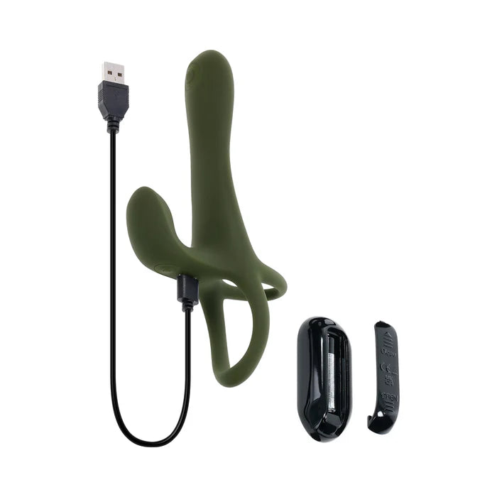 Strap Tap & Go Vibrating Girth Enhancer Green