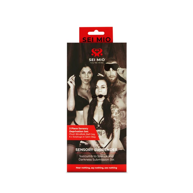 SEI MIO Sensory Surrender Blindfold, Gag and Earplug Kit
