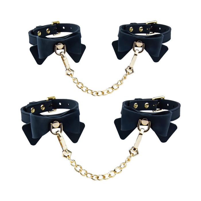 Temptasia Ardor Wrist & Ankle Restraints Black with Bow