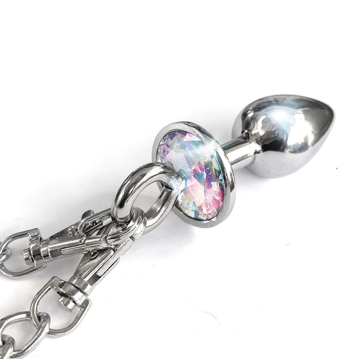 NIXIE Metal Butt Plug & Furry Handcuff Set Unicorn