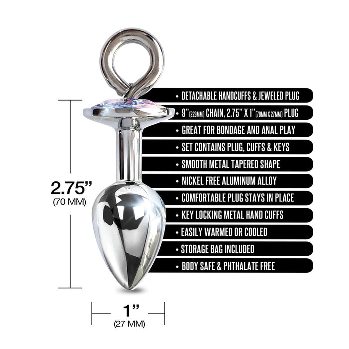 NIXIE Metal Butt Plug & Furry Handcuff Set Unicorn