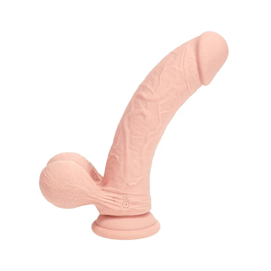Realrock Realistic Dual Density Vibrating Silicone Dildo with Weighted Balls 6 in.