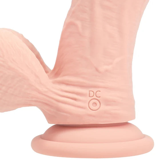 Realrock Realistic Dual Density Vibrating Silicone Dildo with Weighted Balls 6 in.