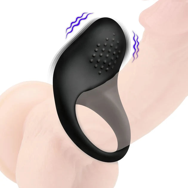 BANG! Vibrating Silicone Cock Ring Black