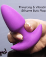 BANG! Thrusting & Vibrating Silicone Butt Plug Purple