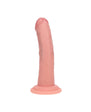 Realrock Dual Density Silicone Realistic Curved Dildo 6 in. Beige