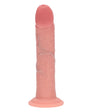 Realrock Dual Density Silicone Realistic Curved Dildo 8 in. Beige