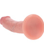 Realrock Dual Density Silicone Realistic Curved Dildo 8 in. Beige