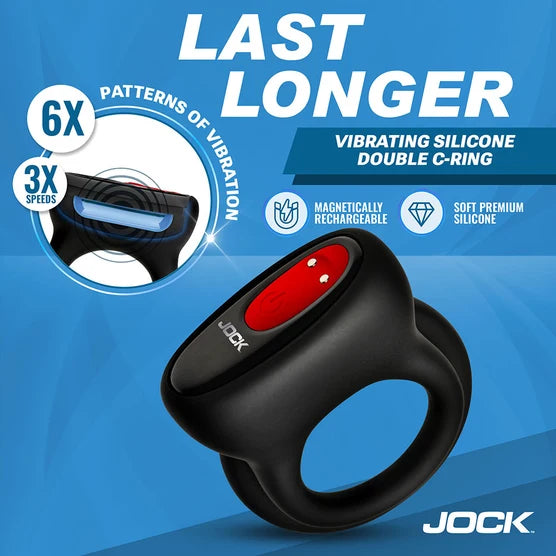 JOCK Enhancers Hard-On Vibrating Silicone Double C-Ring