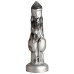 Night Prowler Silicone Dildo - Medium - Silver/Black