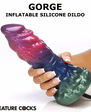 Creature Cocks Gorge Inflatable Silicone Dildo - Multicolor