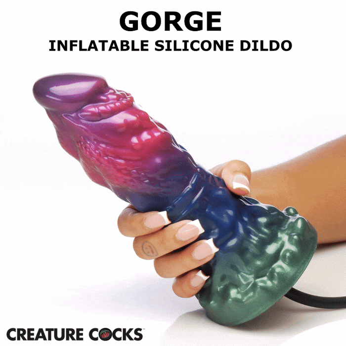 Creature Cocks Gorge Inflatable Silicone Dildo - Multicolor