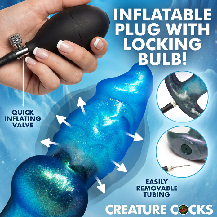 Creature Cocks Blizzard Inflatable Silicone Anal Plug - Blue