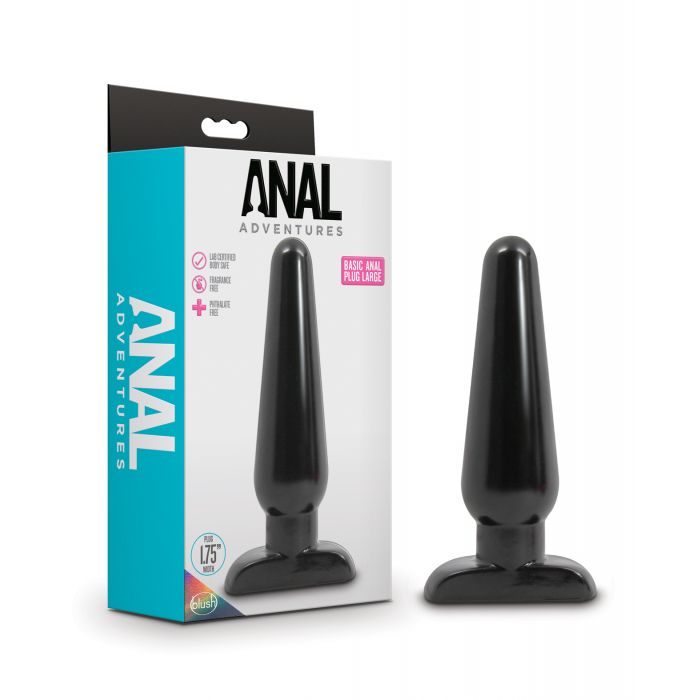Blush Anal Adventures Basic Anal Plug - Large Black