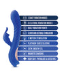 Blush Collection Harper Rechargeable Silicone Rabbit Vibrator - Midnight Blue