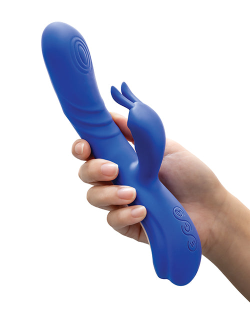 Blush Collection Harper Rechargeable Silicone Rabbit Vibrator - Midnight Blue