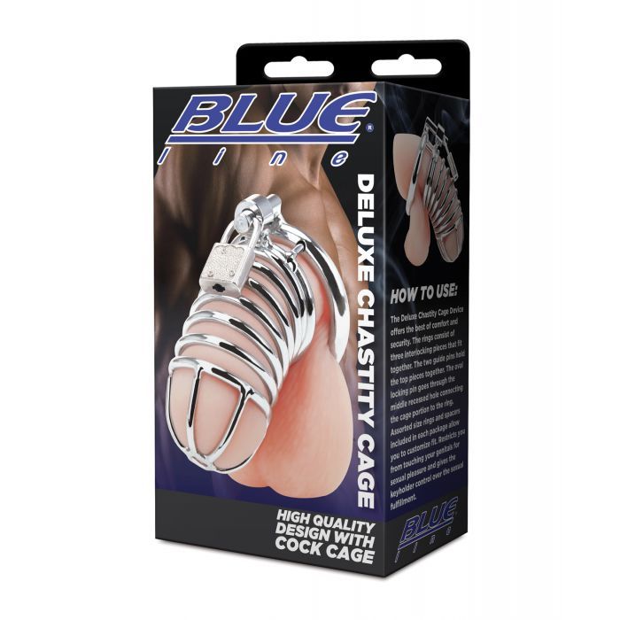 Blue Line Deluxe Chastity Cage