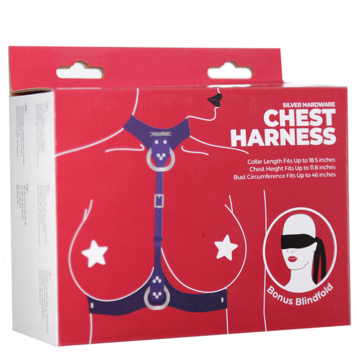 Punishment Body Harness - Purple/Silver