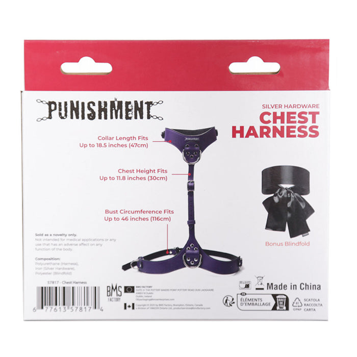 Punishment Body Harness - Purple/Silver