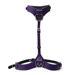 Punishment Body Harness - Purple/Silver
