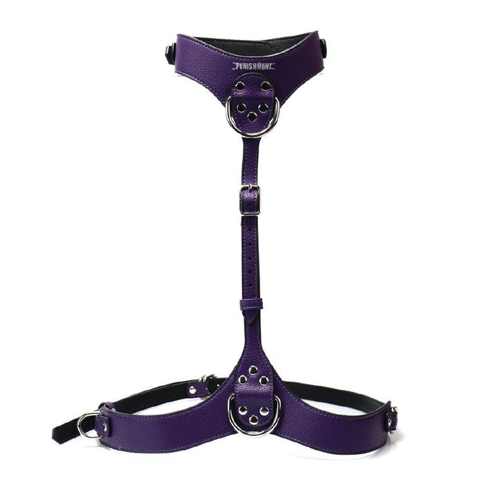 Punishment Body Harness - Purple/Silver
