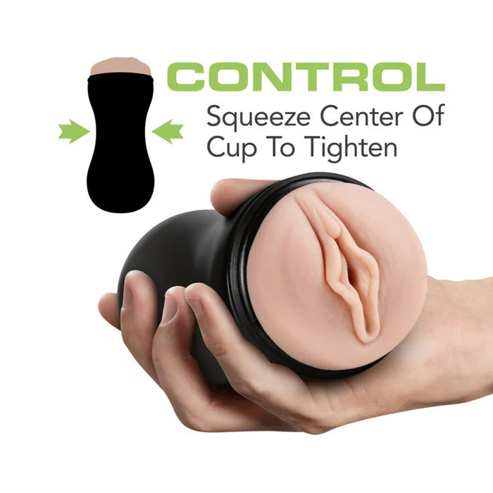 BL M for Men Soft & Wet Pussy w/ Pleasure Ridges Stroker Beige