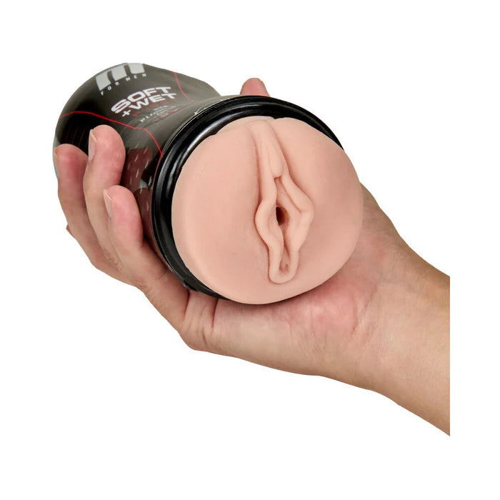 BL M for Men Soft & Wet Pussy w/ Pleasure Ridges & Orbs Stroker Beige