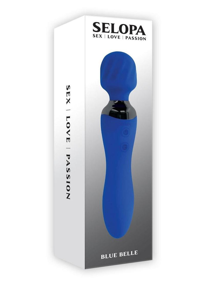 Blue Belle Dual End Vibrating Wand - Blue