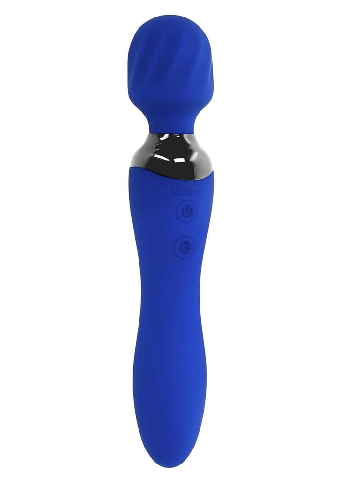 Blue Belle Dual End Vibrating Wand - Blue