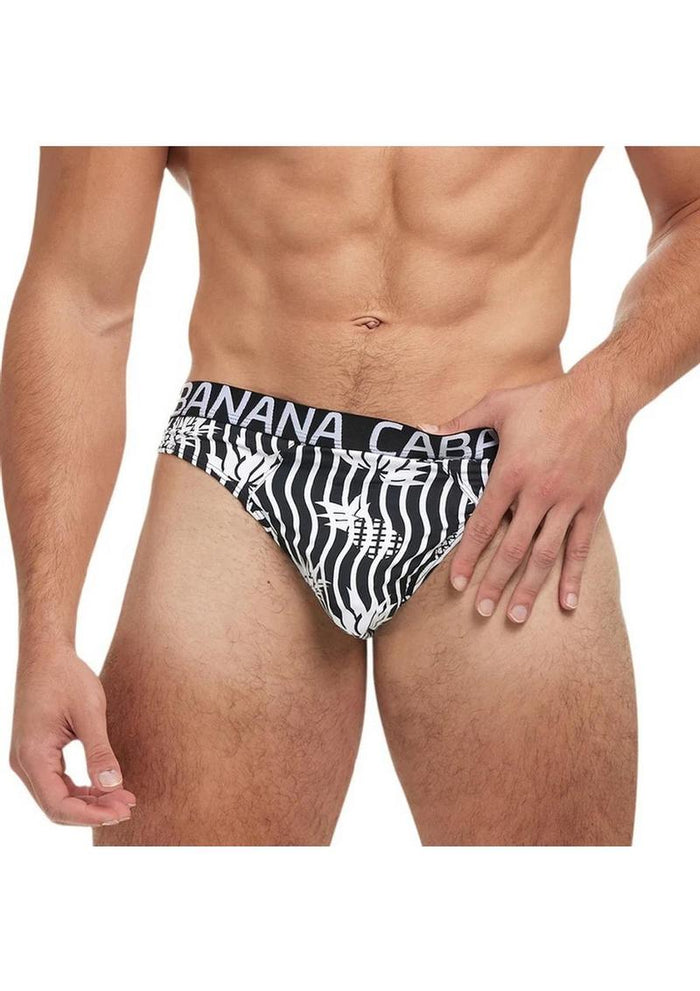 Banana Cabana Lounge Brazilian Bikini Black-White