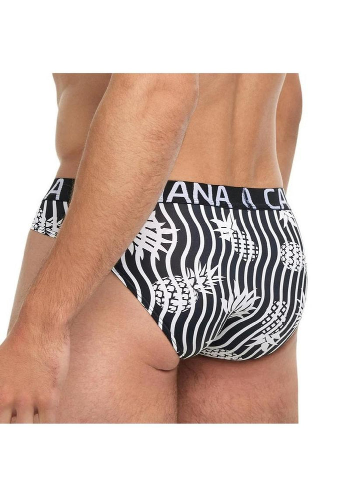 Banana Cabana Lounge Brazilian Bikini Black-White
