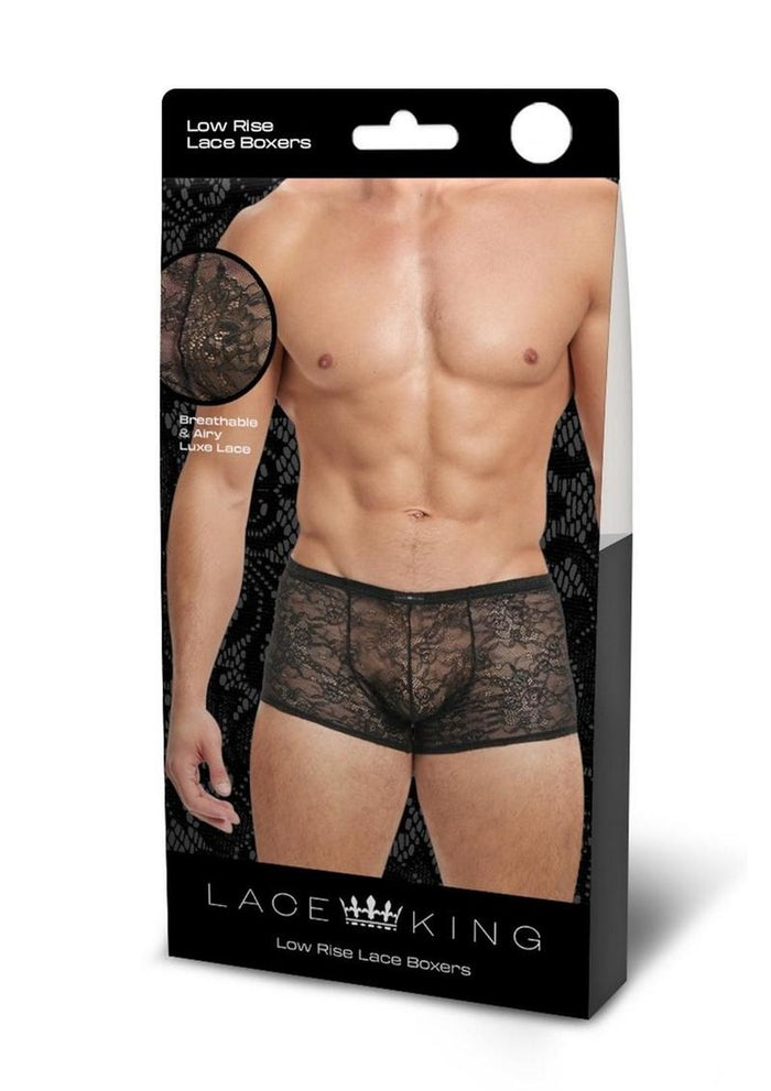 Lace King Lace Boxers - Black