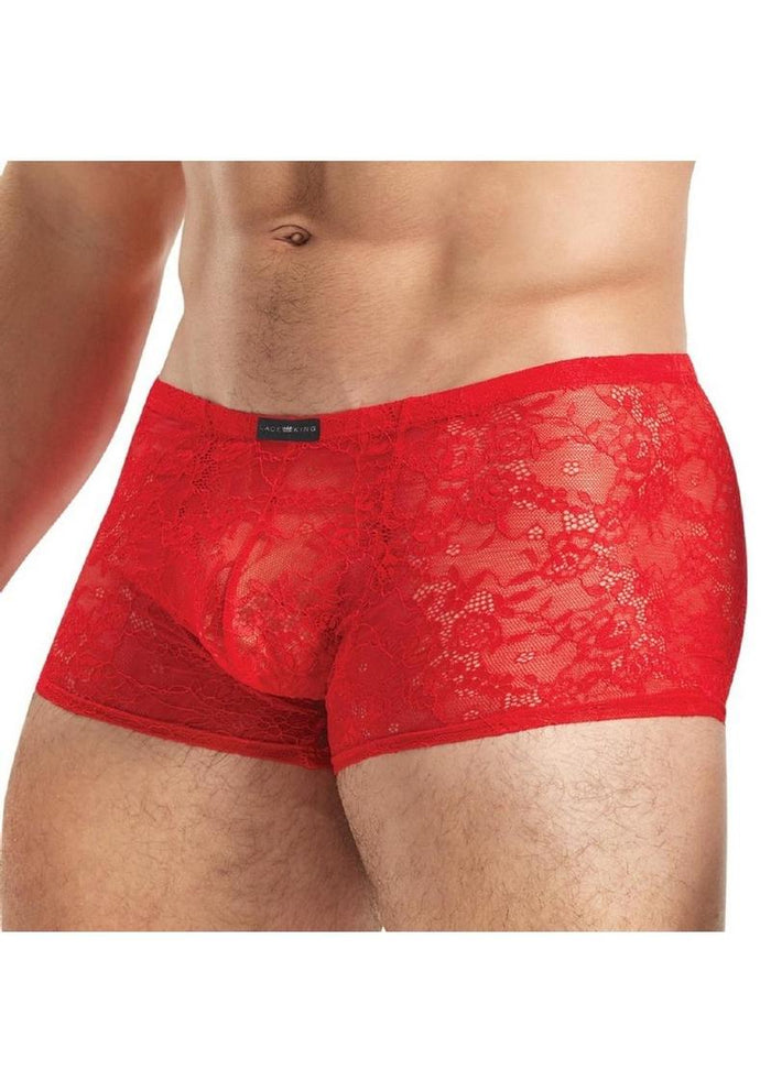 Lace King Lace Boxers - Red