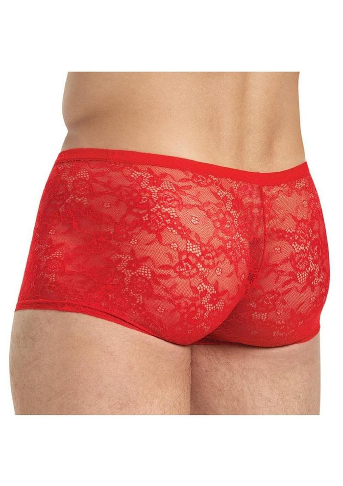 Lace King Lace Boxers - Red