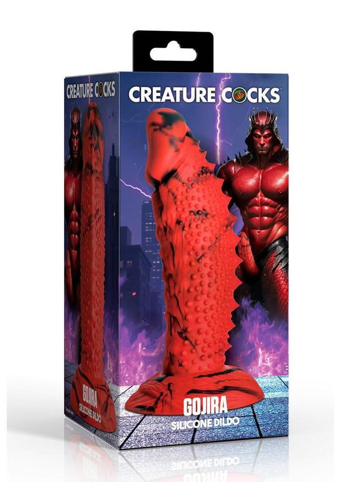 Creature Cocks Gojira Silicone Dildo - Red/Black
