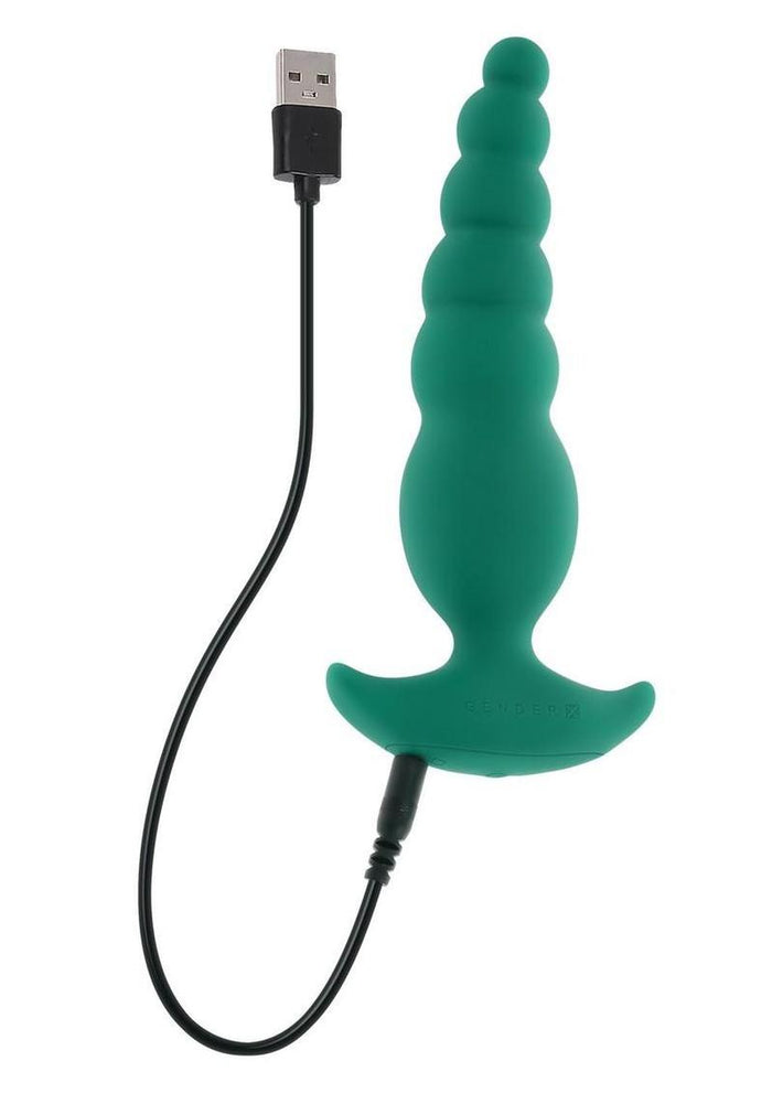 Gender X The Rattler Rechargeable Silicone Twirling Prostate Vibrator - Green
