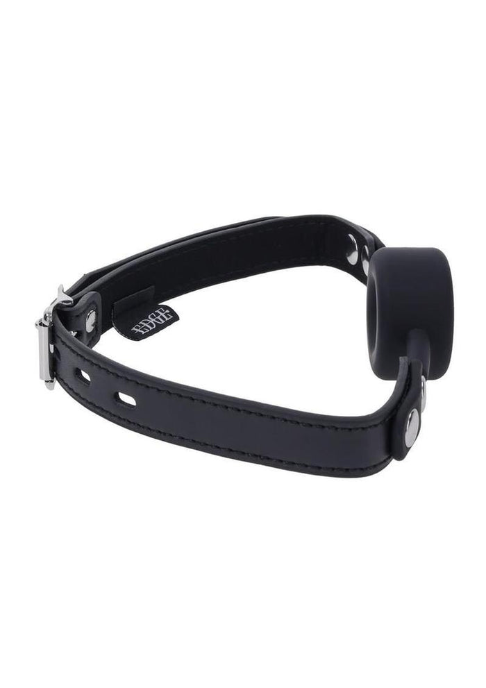Edge Silicone Ring Gag - Black/Silver