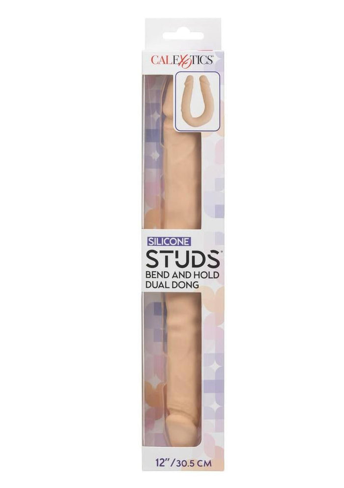 Silicone Studs Bend and Hold Dual Dildo 12in