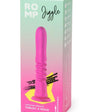 Romp Jiggle Rechargeable Silicone Thrusting Vibrating Dildo with Suction Cup - Pink