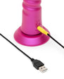 Romp Jiggle Rechargeable Silicone Thrusting Vibrating Dildo with Suction Cup - Pink