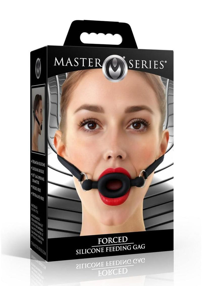 Master Series Forced Silicone Feeding Gag - Black