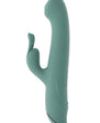 Satin Swirl Rechargeable Silicone Rabbit Vibrator with Clitoral Stimulator - Green
