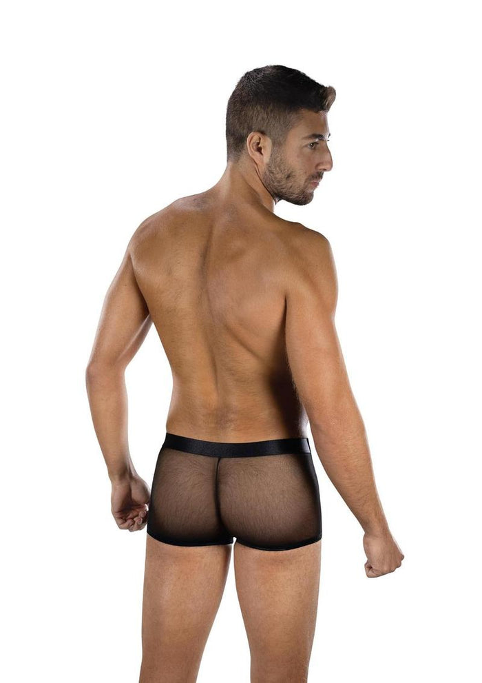 Envy Menswear Sheer Command Buckle Boxer Briefs - OS - Black