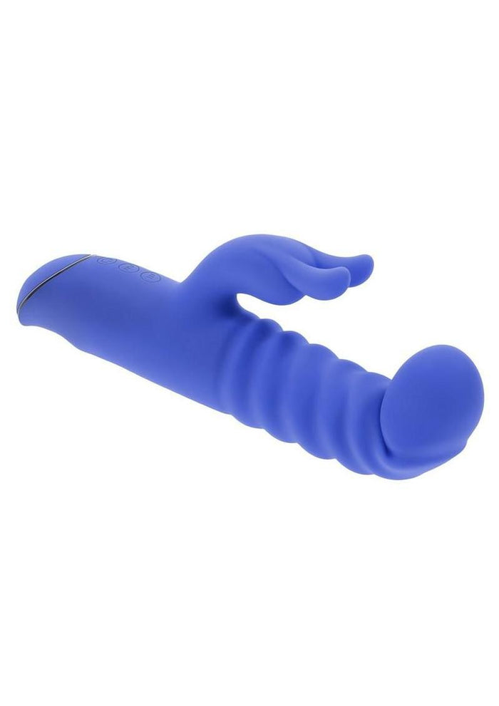 Knock Knock Rechargeable Silicone Rabbit Vibrator - Blue