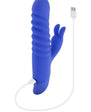Knock Knock Rechargeable Silicone Rabbit Vibrator - Blue