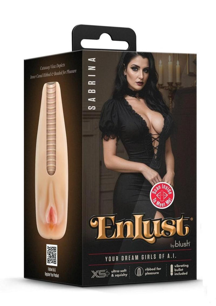 EnLust Sabrina Male Masturbator with Bullet Vibrator - Pussy - Vanilla