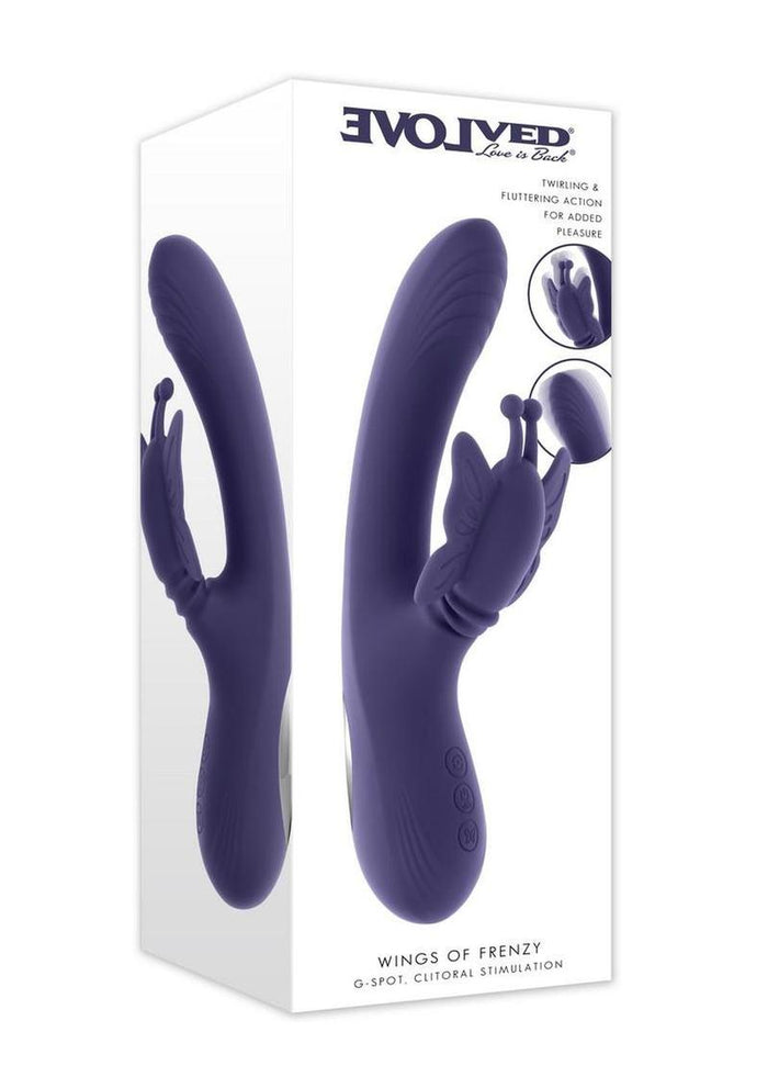 Wings of Frenzy Multi Vibrator with Clitoral Stimulator - Purple