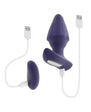 Starburst Rechargeable Silicone Expandable Anal Plug with Remote - Purple